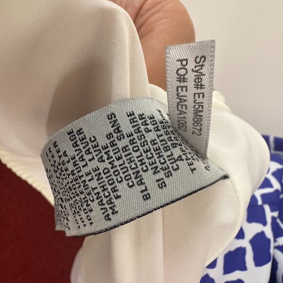 NWT Eliza J Missy Sleeveless Belt Fit+Flare Blue White Midi Dress MSRP $138 Size - Picture 10 of 11